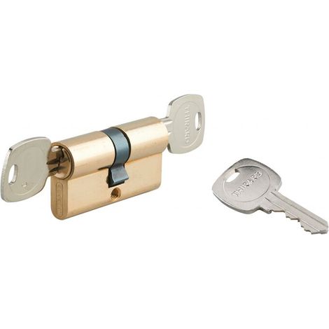Cylindre de serrure double entrée 35x35mm – Débrayable, anti-arrachement, laiton – 3 clés, 5 goupilles, niveau sécurité 5/10 (1/3)