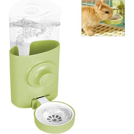 Distributeur eau lapin,600ML Suspendue biberon lapin,Automatique Anti-Goutte Biberon,Convient aux lapins, cochon d'Inde, chinchillas, hérissons et furets.（vert）