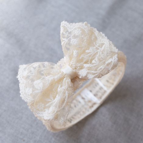Bandeau en dentelle pour bébé, confortable, respirant, doux, agréable pour la peau, réutilisable, pour bébés de 0 à 24 mois, filles, blanc. (1/5)