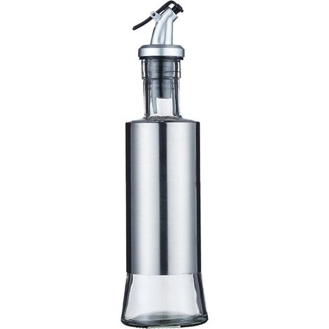 Bouteille À Huile - Verre Trempé Et Acier Inoxydable - Doseur À Huile Et Vinaigre Pour Cuisine - 500 ml - 1 Pièce (1/3)
