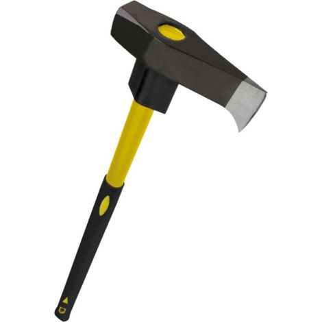 – Merlin éclateur 3 kg – Manche caoutchouté anti-vibration – Tête large pour fendre bois dur – Protection anti-choc (1/4)