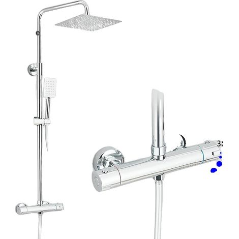 Thermostat-Duscharmatur-Set, verchromt, mit zwei Griffen (1/5)