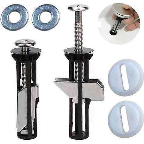 Lot de 1 paire - Kit de fixation supérieur - Installation facile - Accessoires de rechange pour abattant de toilettes (1/5)