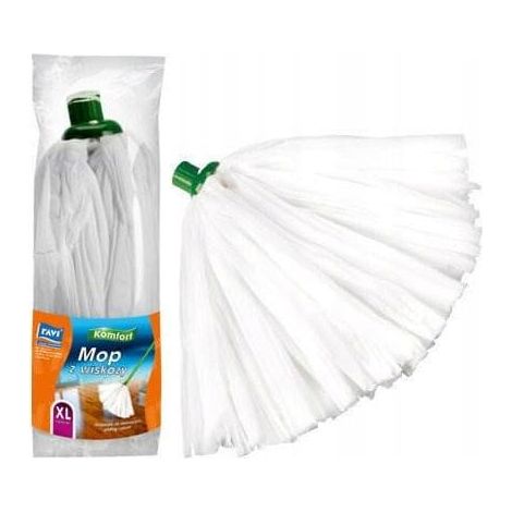 Fregona de tiras de viscosa, blanca, superabsorbente, XL