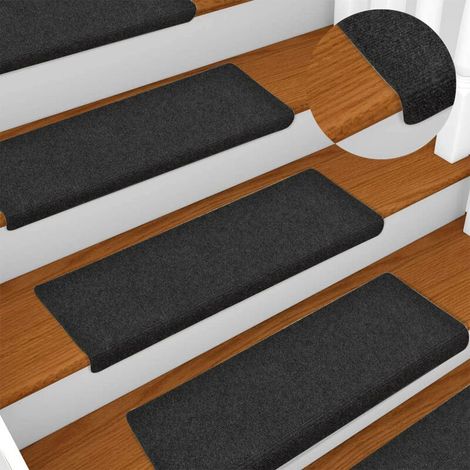 Tapis d'escalier autocollants 15 pcs 65x25 cm noir (1/4)