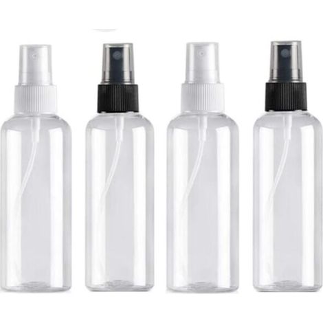 4PCS Flacon Vaporisateur - 100ml - Bouteille de Voyage Vide - Plastique Réutilisables - Transparent - Atomiseur De Poche - Bouteilles de Pulvérisation - Spray Sous-Bouteilles de Cosmétiques (1/4)