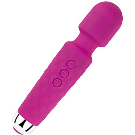 Masseur vibrant 20 fréquences, 8 vitesses, étanche, silencieux, rechargeable, baguette de massage vibrante pour femme, rouge, taille L (1/5)
