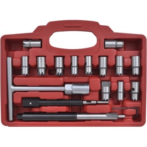 Set alesatori/frese pulizia iniettori/iniettore diesel set 17 pz