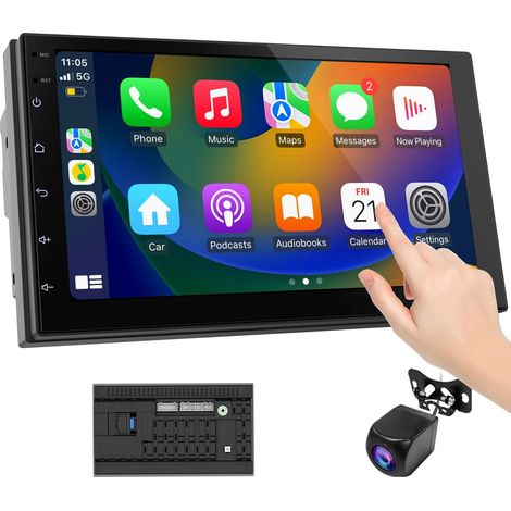 Autoradio 2 DIN avec 7'' Écran Tactile HD,avec Camera de Recul,Bluetooth,Mirror Link, AUX, FM/AM RadioAutoradio 2 Din(RAM 2GB+ROM 32GB) (1/5)