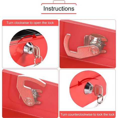 1 Mini caja fuerte portátil para llaves, dinero y monedas, seguridad en el hogar y viajes (rojo) (1/5)