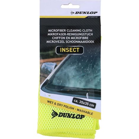 DUNLOP Chiffon Microfibre Anti-Insectes 35x35cm 290gsm – Lavable & Réutilisable, Nettoyage Efficace Pare-Brise & Carrosserie (1/2)