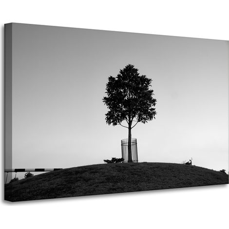 Lienzo impreso con diseño de árbol natural, 90x60 cm.
