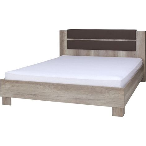Designerbett für Erwachsene ROMI 180x200 cm in der Farbe Dab Canyon. Ideal für Ihr Schlafzimmer.