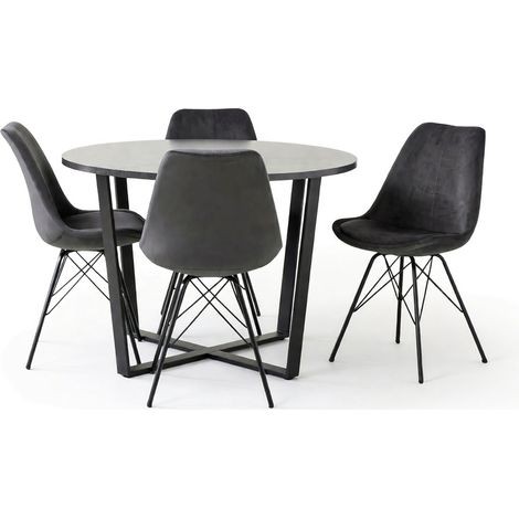 Conjunto de mesas y sillas para comedor Norsica 506 , 75x0x0cm, Diámetro: 110, Número de asientos: 4, Estilo: Contemporary