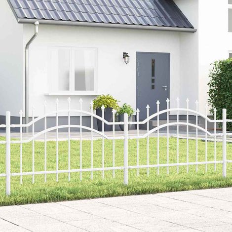 Gartenzaun Woerden Weiß 240 x 115 cm Pulverbeschichteter Stahl