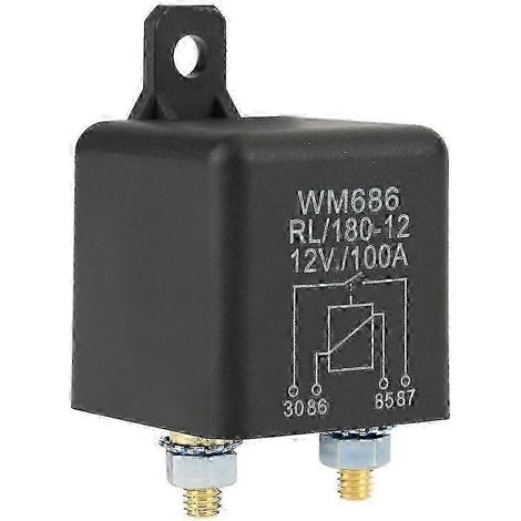 Compatible avec le relais de démarreur automobile haute puissance 12V 100A, de type normalement ouvert, contrôle la mise en marche/arrêt de la batterie (25-26V). (1/5)