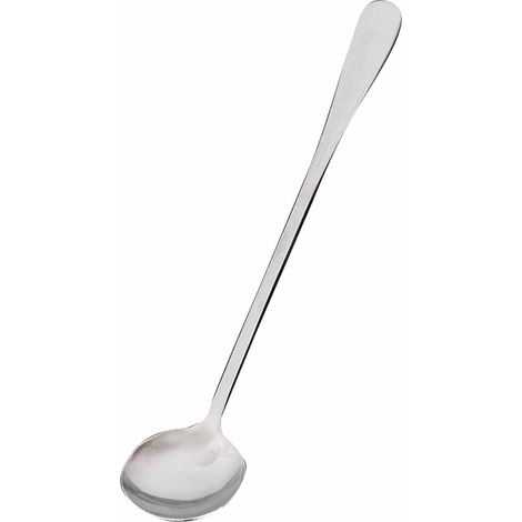 Cuillère à café ronde en acier inoxydable, cuillère à sucre pour thé et dessert, manche long, idéale pour les cafés et les cuisines.