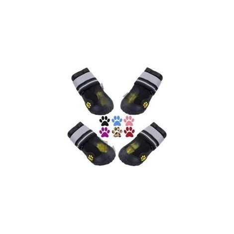Hundeschuhe – 4er-Pack, rutschfeste und abriebfeste Sohle, mit verstellbarem Gummizug – Größen M bis L (1/5)