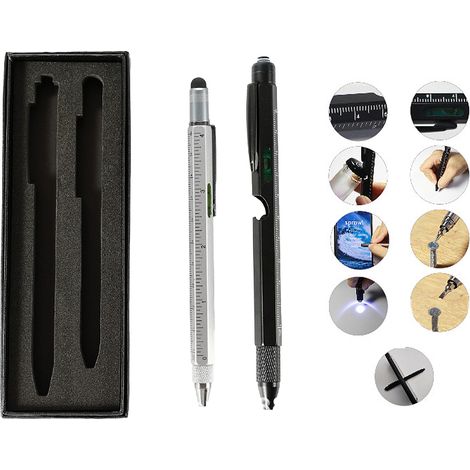 Ensemble de stylos multi-outils 9 en 1, Portable multifonction avec lumière LED, cadeau pour hommes, mari, fête des pères, noël (1/5)