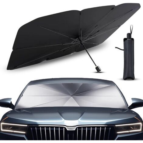 Pare Sole Auto, Parasole Parabrezza Anteriore, Ombrello Solare per SUV e Camion, Parasole per Parabrezza Anteriore Resistente ai Raggi UV con Rotazione a 360° e Rivestimento in Titanio (1/4)