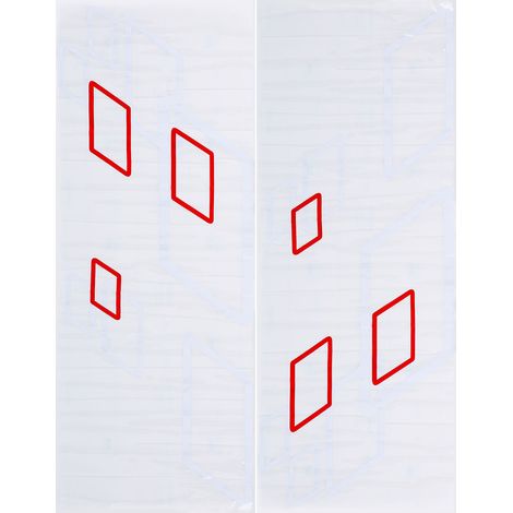 Autocollant latéral de carrosserie en PVC 100x38cm, décoration de style sportif à faire soi-même pour voitures, camions, voitures de course, accessoires, blanc et rouge. (1/5)