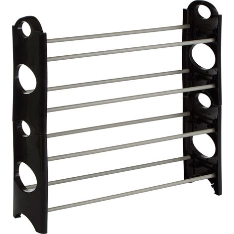 Interiors By Premier Stylish Black And Grey 4 Tier Shoe Rack, Durable Shoe Drawer Organiser, Versatile Shoes Stand For Home (1/4)