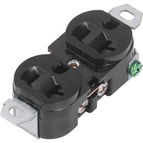 Prise électrique industrielle double américaine 20A 125V pour générateur, connecteur mâle étanche, usage professionnel, pack de 2, compatible applications électriques. (1/5)