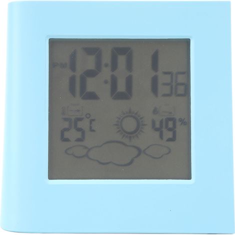Solarwecker mit Dual-Energie-Funktion und Wettervorhersage (Temperatur und Luftfeuchtigkeit) – Blau (1/5)