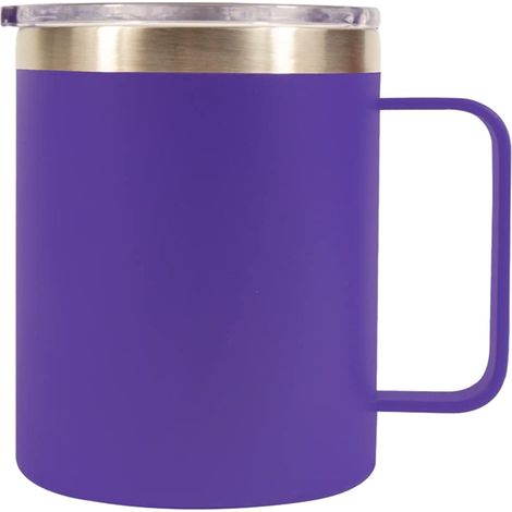 Tasse À Café Isolée - Acier Inoxydable 304 - 350 ml - Double Paroi Sous Vide - Avec Couvercle Et Poignée - Pour Voyage Bureau Camping Extérieur (1/5)