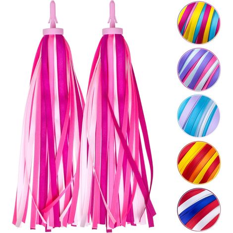 Glands de guidon avec franges pour vélo enfant, 1 paire, accessoires pour trottinette et tricycle, pour filles et garçons (1/5)