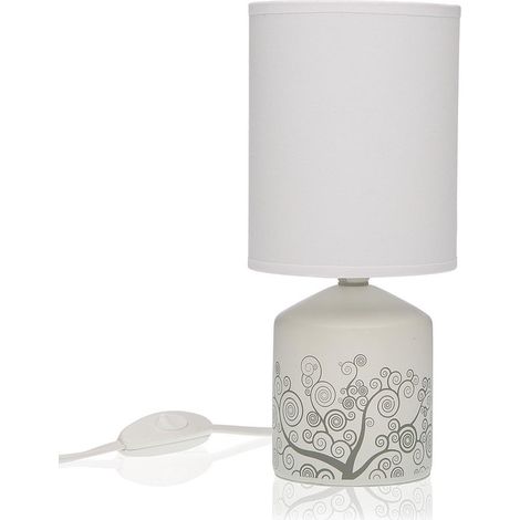Lampada da tavolo in ceramica moderna lume con cappa bianca arredo casa ambienti revery (1/5)