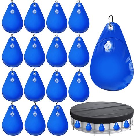16er-Pack Hängende Wassersäcke für Poolabdeckungen – Auch für Poolwände geeignet – Poolwandsäcke – Abdeckungsgewichte – Wassersäcke für Poolabdeckungen (1/5)