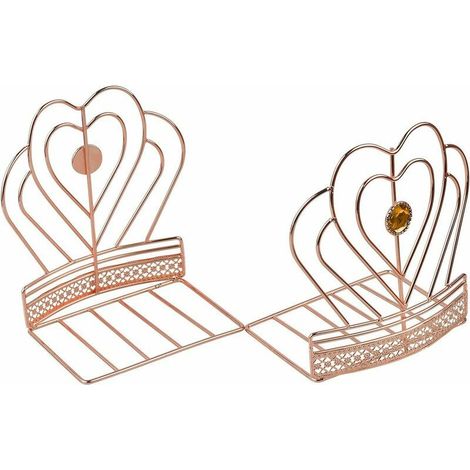 Green Mobility-SerreLivre Metal, 1 Paires SerreLivres Enfants, Couronne SerreLivres Design, pour Bureaux ,Décoratifs , Étagères,Écoles et Librairie (Or Rose) (1/5)