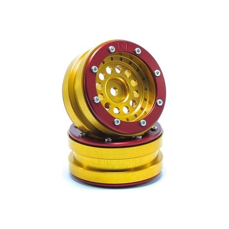 Beadlock Wheels PT-Bullet Gold/Red 1.9