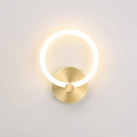 Applique Murale LED Intérieur Or Moderne Lampe De Chevet Ronde 19cm Salon Couloir Applique Murale Chambre Décor, 10W (3000K Blanc Chaud), Or (1/3)