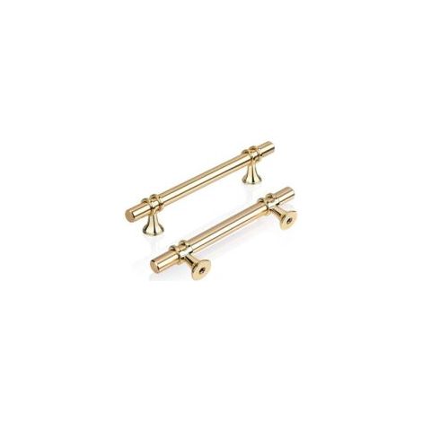 Juego de 2 tiradores para armarios de cocina con forma de T, color dorado, 96 mm. Tirador moderno y elegante de aleación de zinc dorado para puertas y cajones de cocina, baño, dormitorio y oficina. To (1/4)