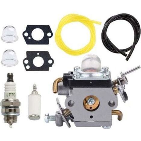Carburateur avec joint Tuyau d'essence Bougie d'allumage pour Husqvarna 122C 122LDX 122LK Coupe-bordure McCulloch T22LS T22LSC Remplace 581734301 574386701