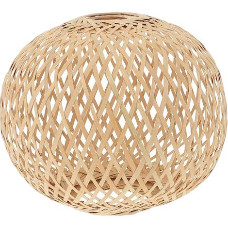 Suspension Abat-Jour en Papier, Corde, Rotin, Tissé à la Main, Osier, Boho, pour Cuisine, Chambre, Restaurant, Salle à Manger, Marron (1/5)