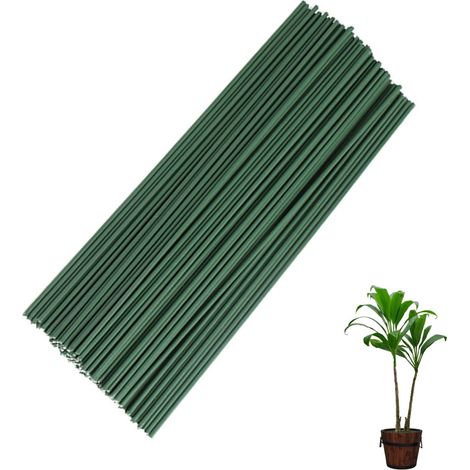 Tuteurs de jardin, 50/100 pièces, supports pour plantes, bâtonnets verts de 30 cm, tuteurs réglables pour la maison, le jardin et la cour (lot de 100). (1/4)