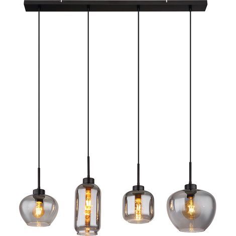 Globo - suspension - Matt - noir - verre verre fumé - grande (1/4)