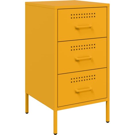 Maison Exclusive - Nachttisch Senfgelb 36x39x68 cm Stahl
