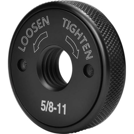 M5/8-11 Threaded Angle Grinder Flange Angle Grinder 4.7 Inch Self Tightening Locking Nut Quick Release Locking Nut No Key Needed (Black) (1/5)