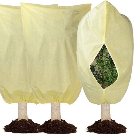 Housse de protection contre le gel - 3 pièces - Protection hivernale pour arbres et plantes - Cordon de serrage et fermeture éclair - 240 x 200 cm (1/5)