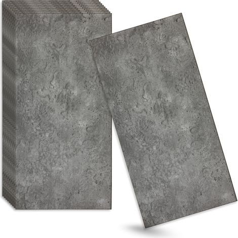 Verdico 3D Panneaux muraux Polystyrne - Gris - 100x50 Cm - Aspect béton - Panneaux de plafond - 0,5 m2