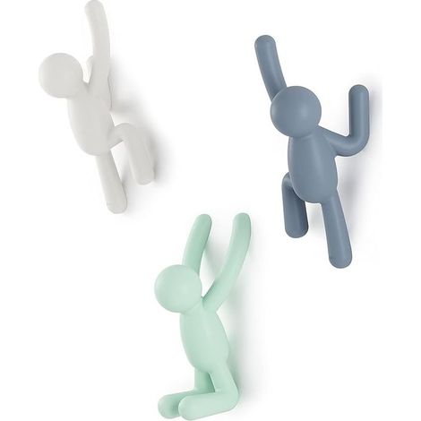 Wall Hooks - Decorative wall hooks for coats, scarves, backpacks, towels and more, set of 3, pastel multicolors (1/5)