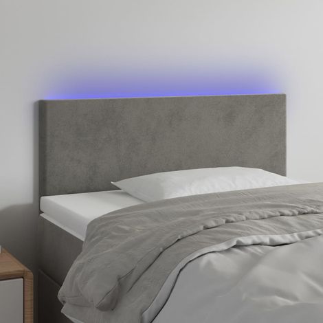 Tête de lit à LED Gris clair 80x5x78/88 cm Velours (1/5)