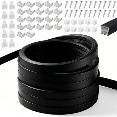 (Source lumineuse non incluse)Profil LED en Silicone Flexible,Profilé LED en Silicone Etanche 8m,Rail LEDs pour Panneaux Acoustique,pour Panneaux Acoustiques Lumière Néon Homogène Cuisine Chambre Plaf (1/5)