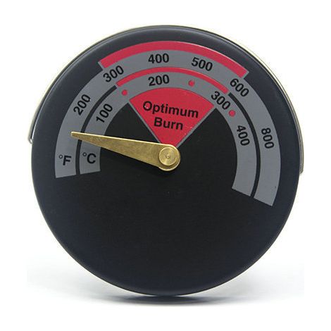 Magnetisches Thermometer für Holzbrenner und Ofen, Rot, 63 mm