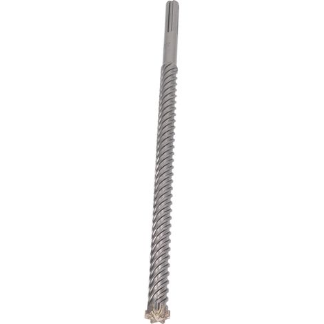 Jeu de 6 forets impact 25x500mm, mèches carbure pour béton, brique et pierre, adaptées au marteau rotatif (1/5)