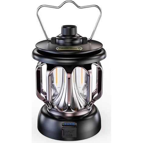 LED-Campinglampe für den Außenbereich, Retro-Stil, tragbare Zeltlampe mit USB-Ladefunktion. (1/3)